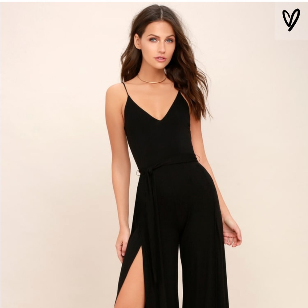 Lulus black just breathe jumpsuit